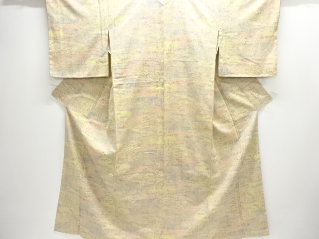 JAPANESE KIMONO / UNUSED MAWATA OJIYA TSUMUGI / WOVEN PLANT 